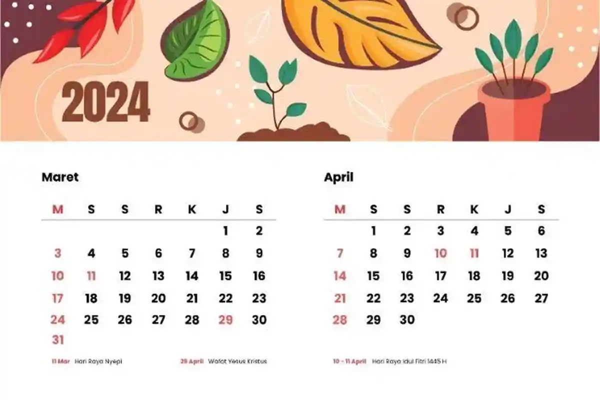 Kalender 2024 Berapa Hari Libur Hari Lebaran Bulan April? Cek Jadwal Lengkapnya Disini!