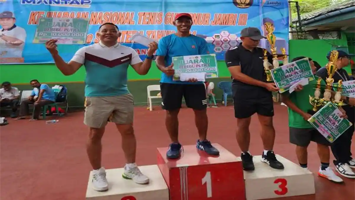 Tim Tenis Polda Jambi Raih Prestasi di Kejuaraan Tenis Gubernur Jambi III se-Sumatera